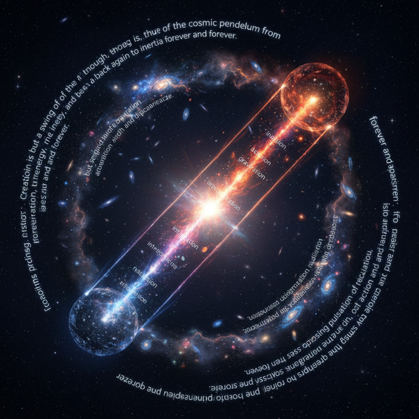 Creation is but a swing of the cosmic pendulum from inertia, through energy, and back again to iner…