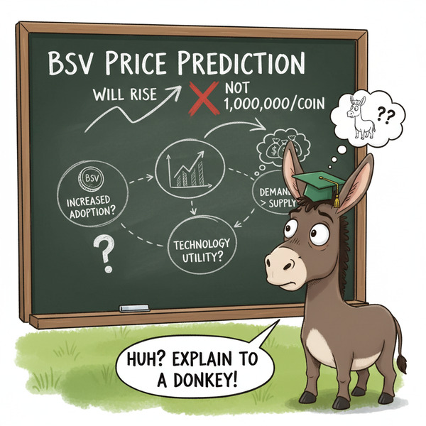 !nb I believe the BSV price will rise. But not to 1 million per coin. Can you please explain to a d…