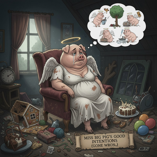 Miss Big Pig has been doing some soul searching and she realizes she is no angel,  she always had g…