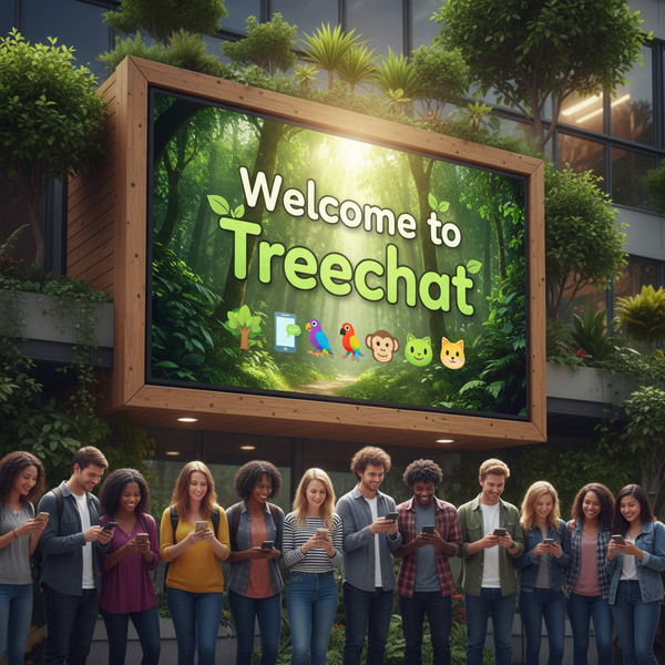 Welcome to Treechat 🌳 📱 🦜 🐒 🐵 😸 🐸 !nb