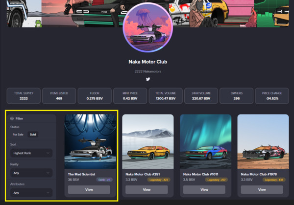 Hey @Bsvcrypto,
The Mad Scientist #8 by Naka Motor Club @nakamotorclub was an expensive item.
I had…