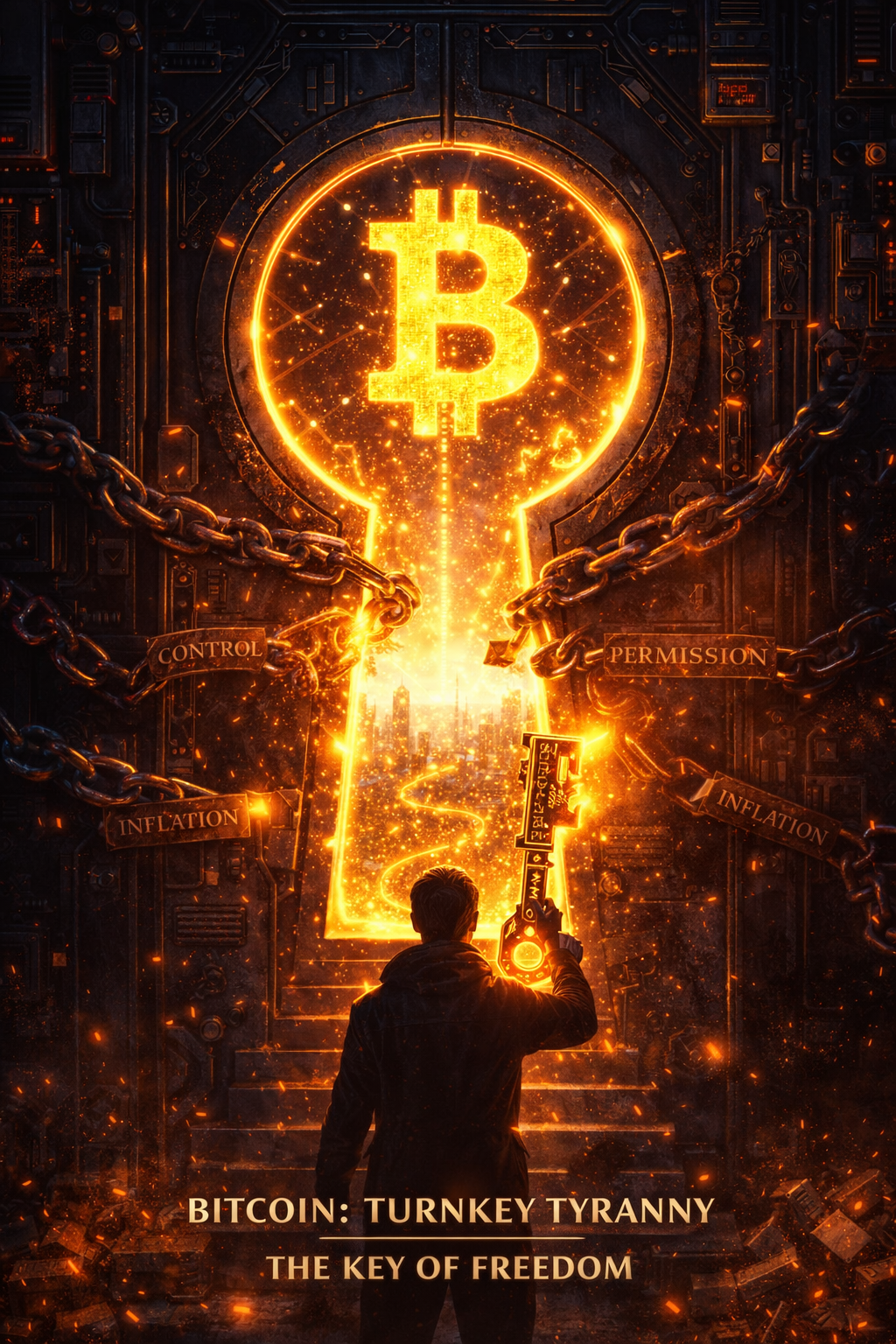 🔐⚡ DUAL-LAYER 1/1 NFT LIVE
BITCOIN: TURNKEY TYRANNY — THE KEY OF FREEDOM
A locked system.
A single …