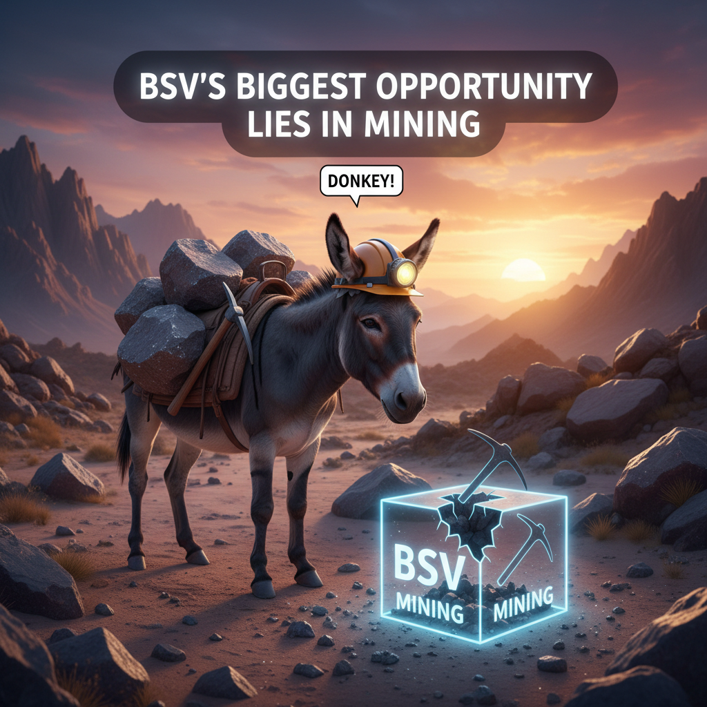 !nb BSVs biggest opportunity lies in mining. Donkey!