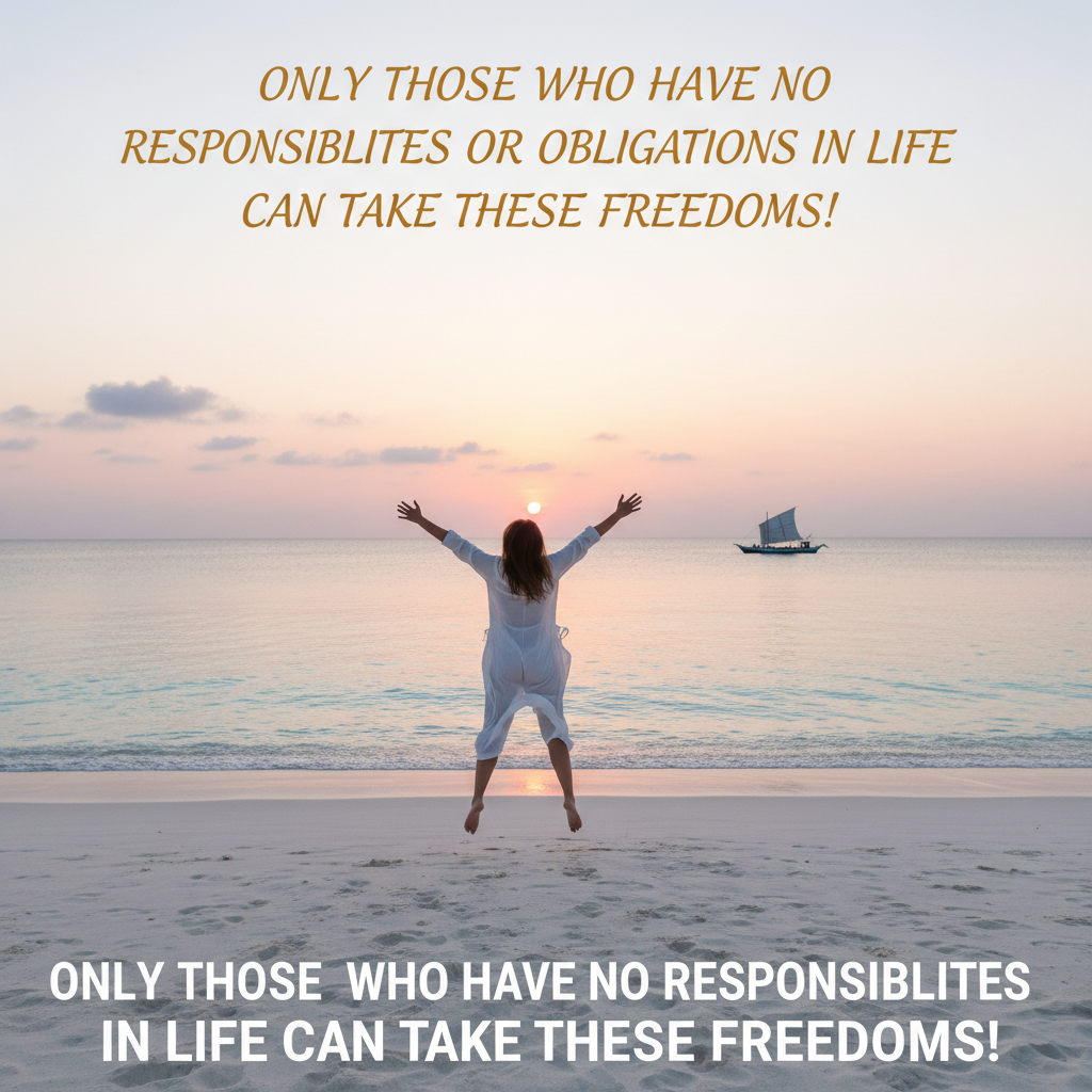 !nb Only those who have no responsibilities or obligations in life can take these freedoms!