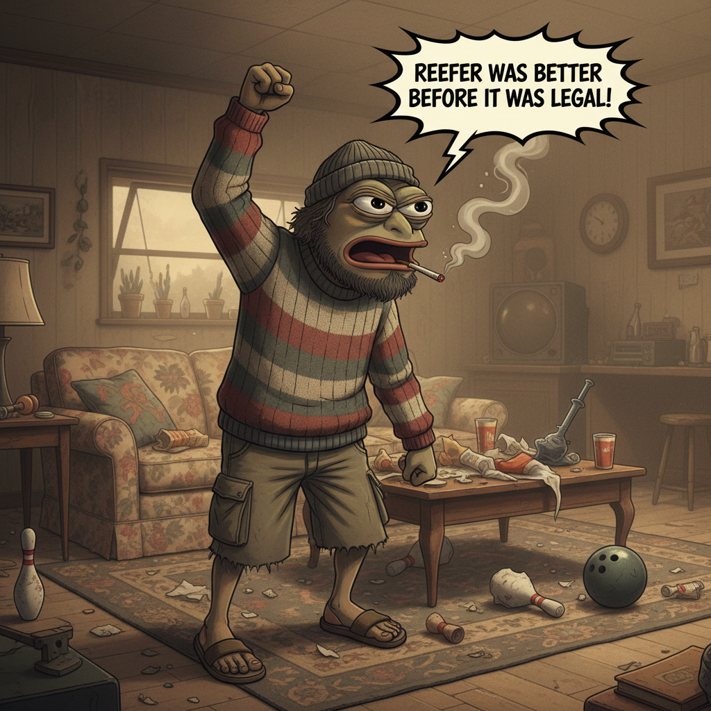 !nb Pepe the Dude pumps his fist in righteous indignation and says Reefer was better before it was …