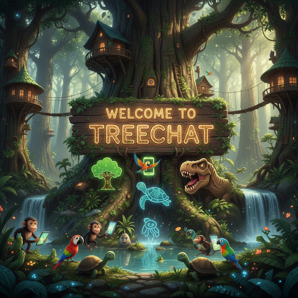 Welcome to Treechat 🌳 📱 🦜 🐒 🐢🦖 !nb