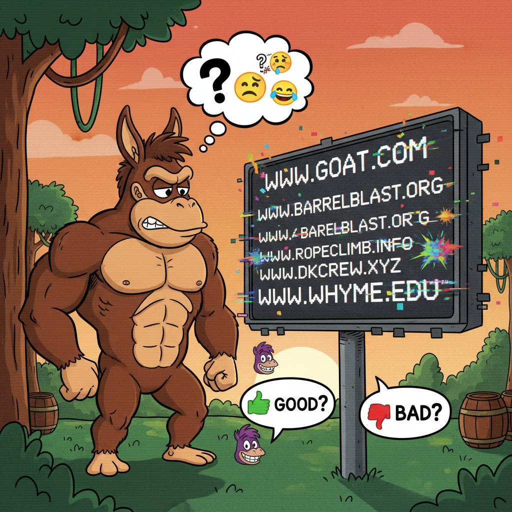 !nb A bit in the "Donkey" style. The website's address changes constantly. Is that good or bad? 🤪🫏