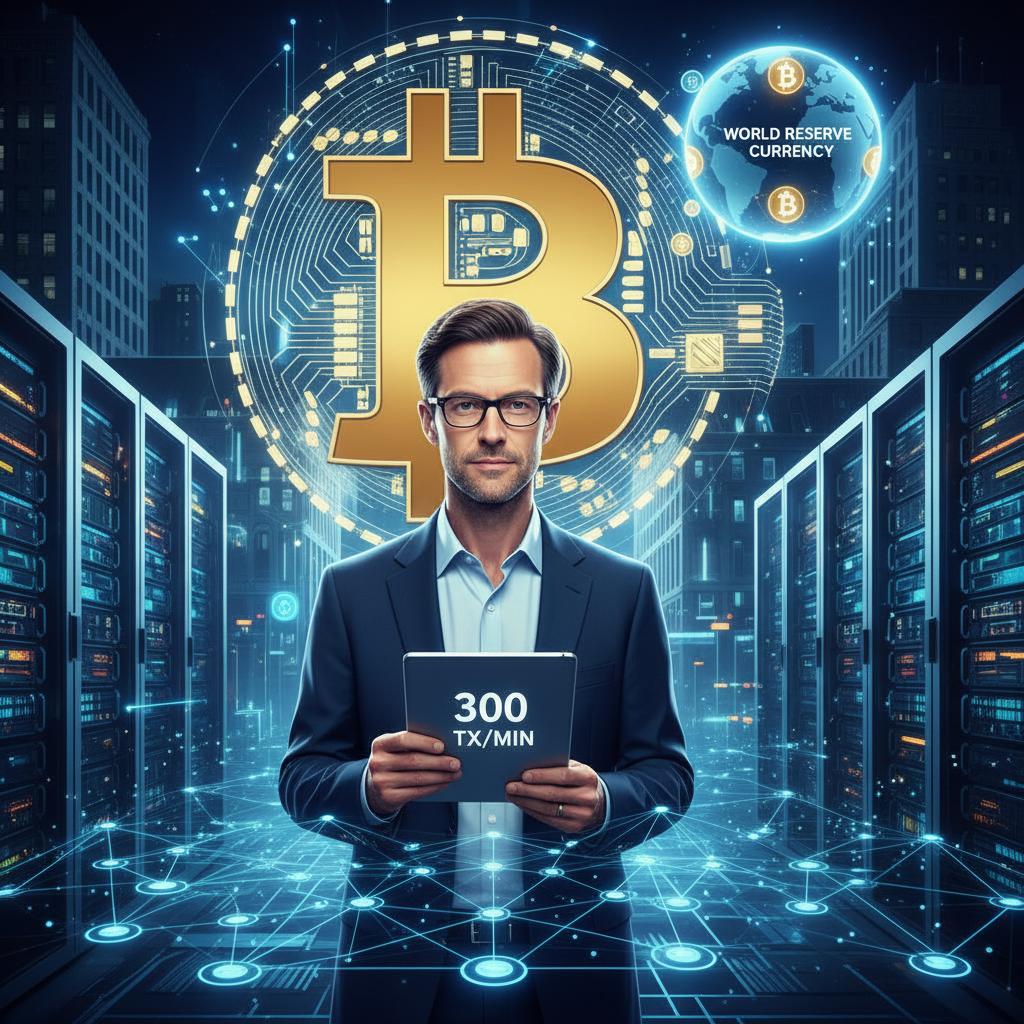 Jackass Dorsey says even though BTC cam only do 300 transactions per minute he stillwants to make B…