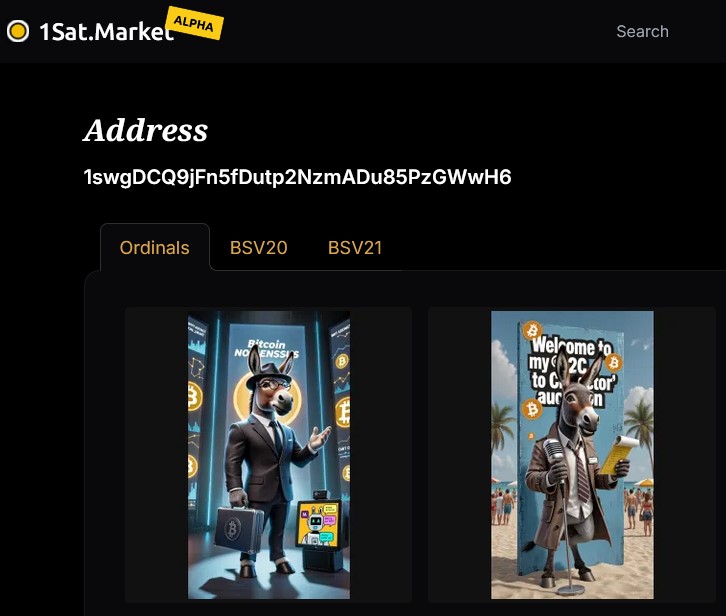 @Bsvcrypto 1Sat is working again. I sent you #3 and a *Special thanks to the collector*.

IAAI-pric…