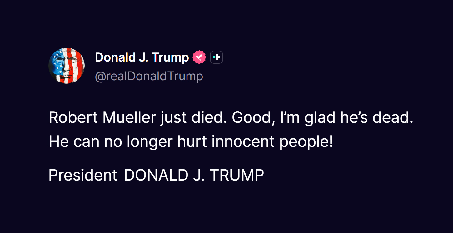 Classic Trump!  No sugar!