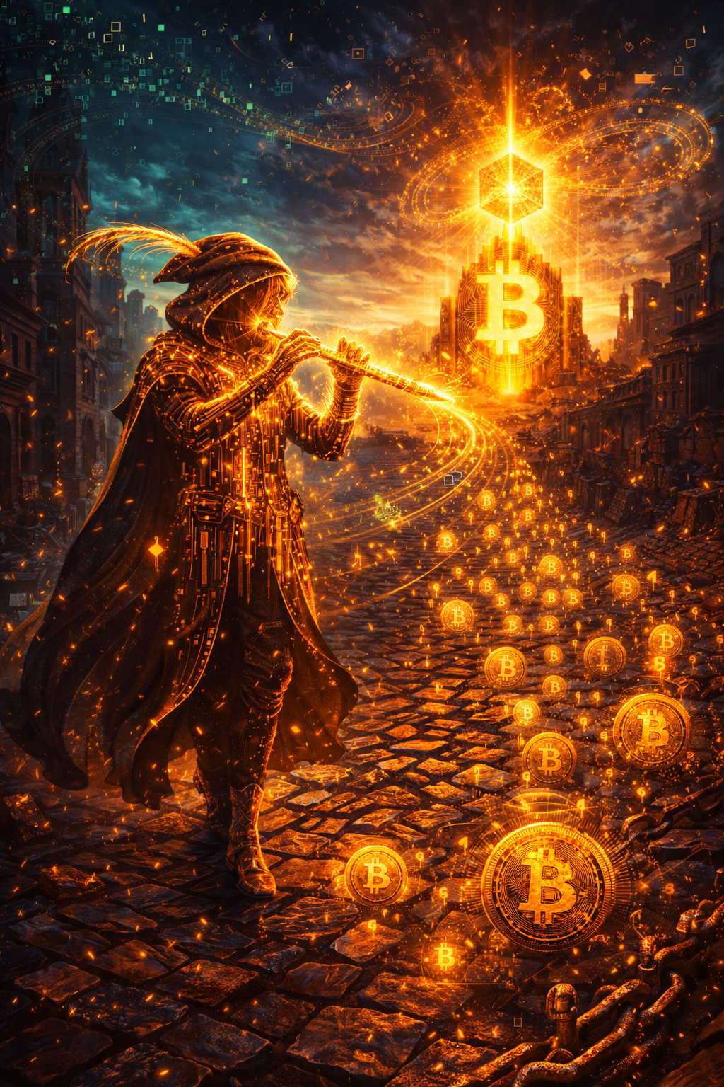 🎶✨ DUAL-LAYER 1/1 NFT LIVE
BITCOIN: THE PIED PIPER — THE CALL OF SOUND MONEY
A mysterious Piper pla…