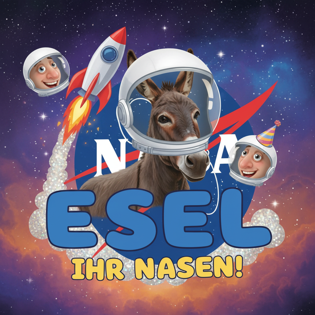 !nb Ah, that's German and it means: Donkey NASA 🧑‍🚀🚀, Ihr NASEN 🤪👃!