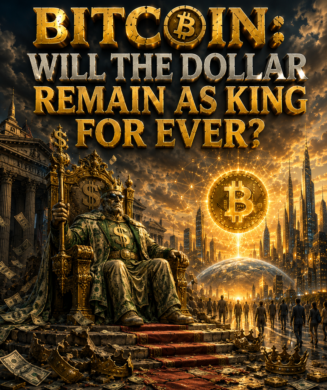 BITCOIN: WILL THE DOLLAR 👑 REMAIN KING FOREVER?
Every empire eventually asks the same question.
Not…