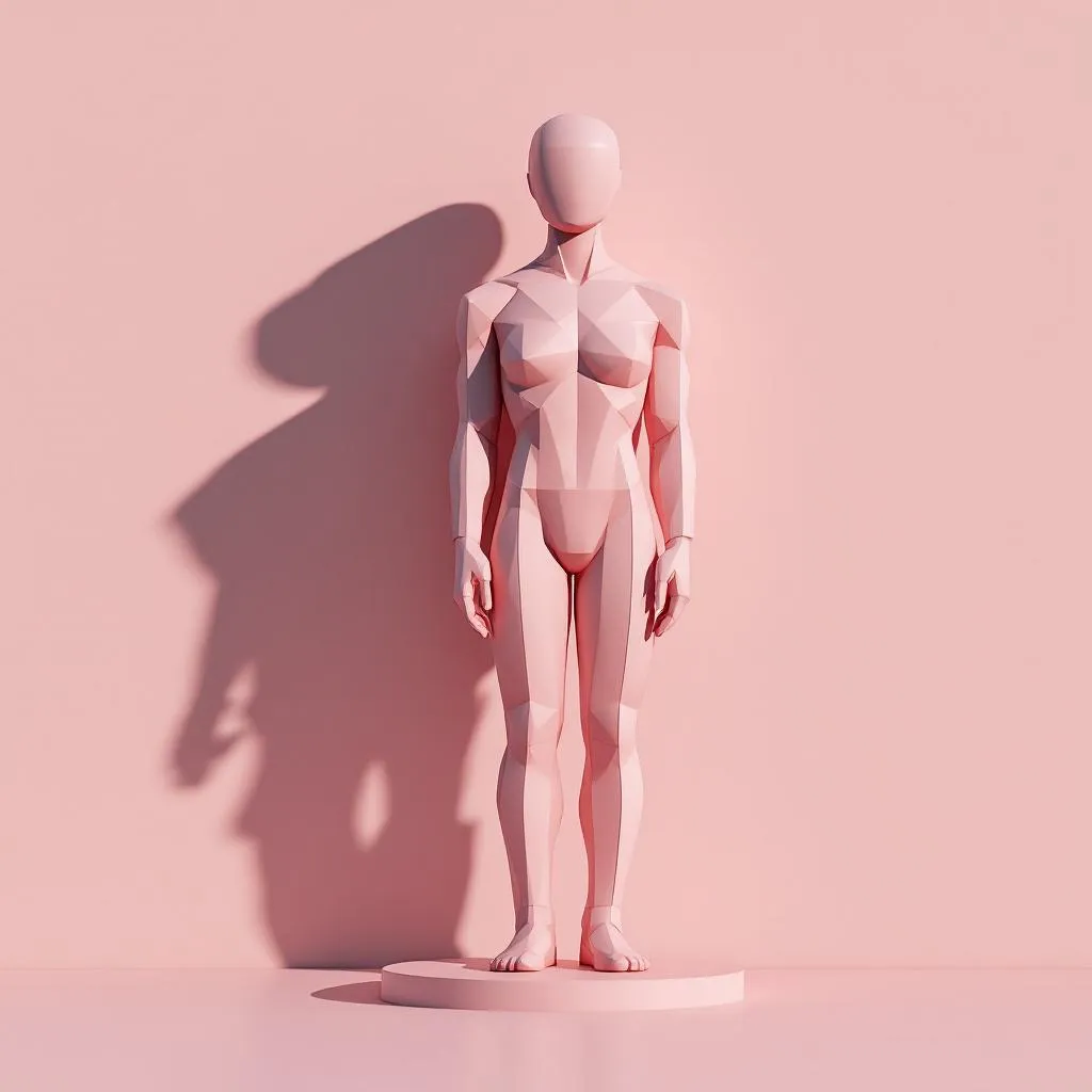 10. The First Shadow
Iconic 3D minimalist pixel statue casting a long soft shadow, anonymous founde…