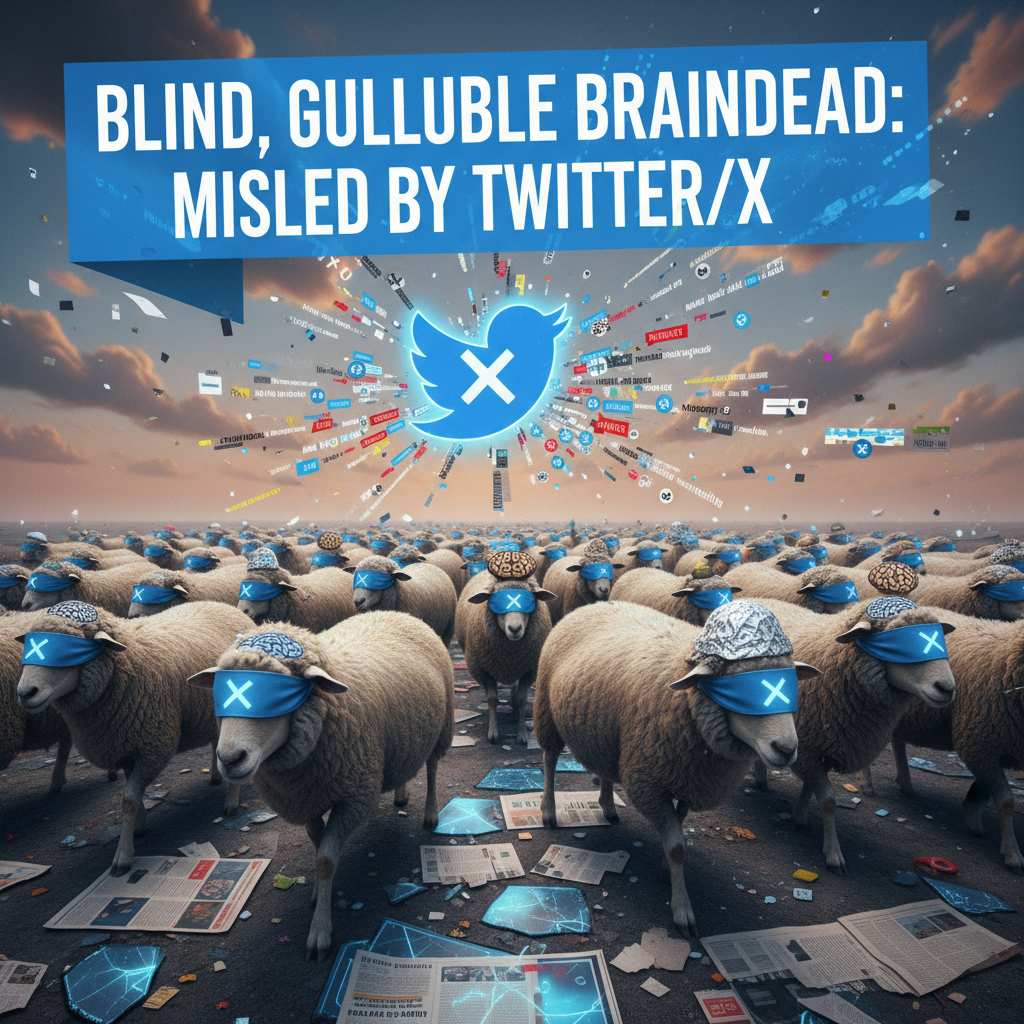 !nb blind gullible braindead sheep misled by information on Twitter X