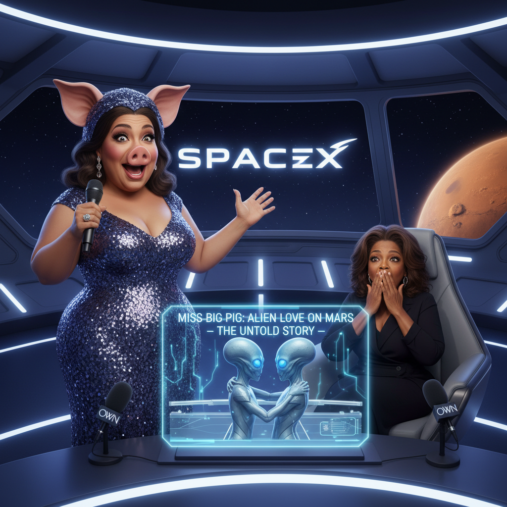 Sex goddess Miss big pig explains to Oprah what love affair with aliens on Spaxe x mission to mars …