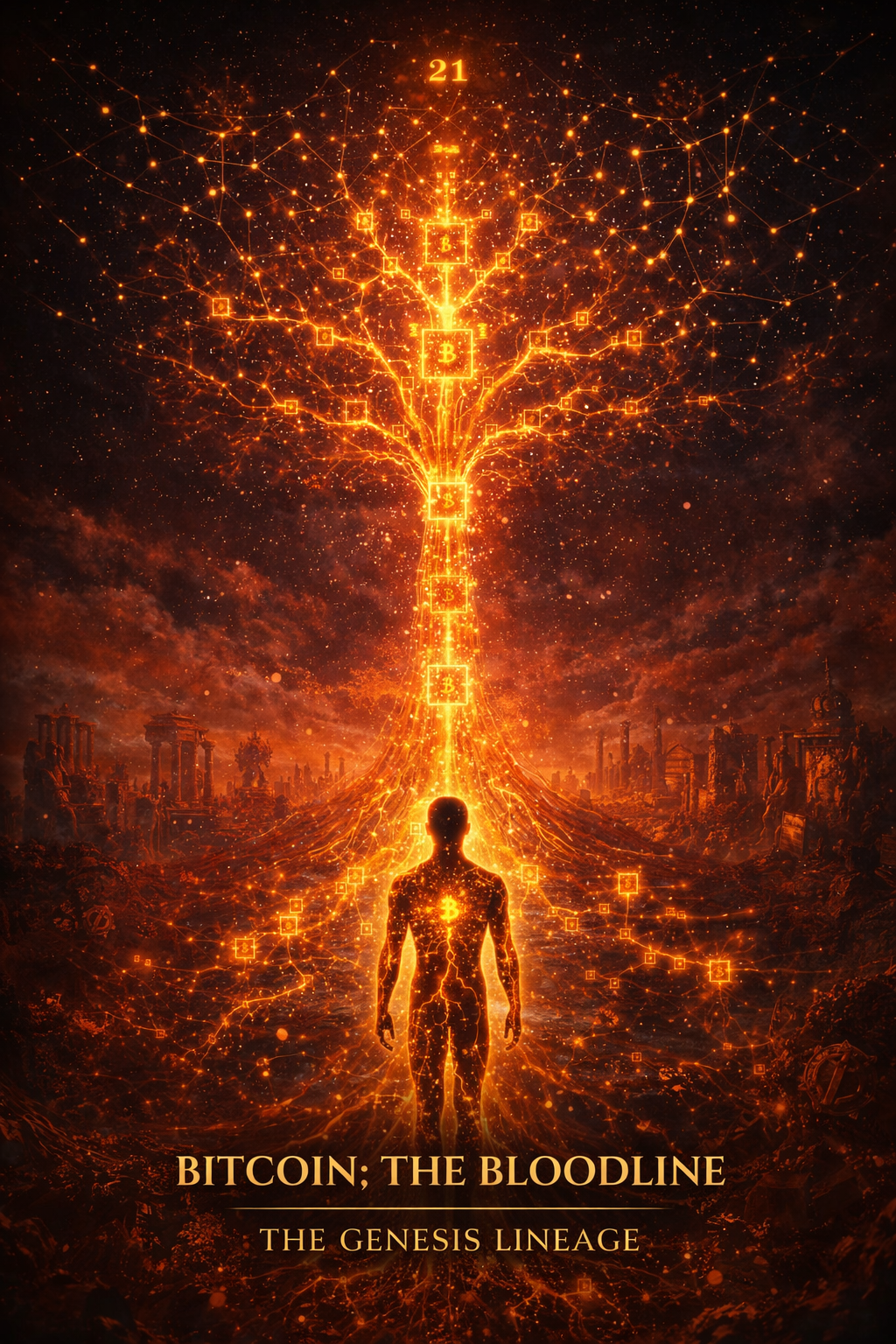 🧬🔥 DUAL-LAYER 1/1 NFT LIVE
BITCOIN: THE BLOODLINE — THE GENESIS LINEAGE
From a single block…
a line…