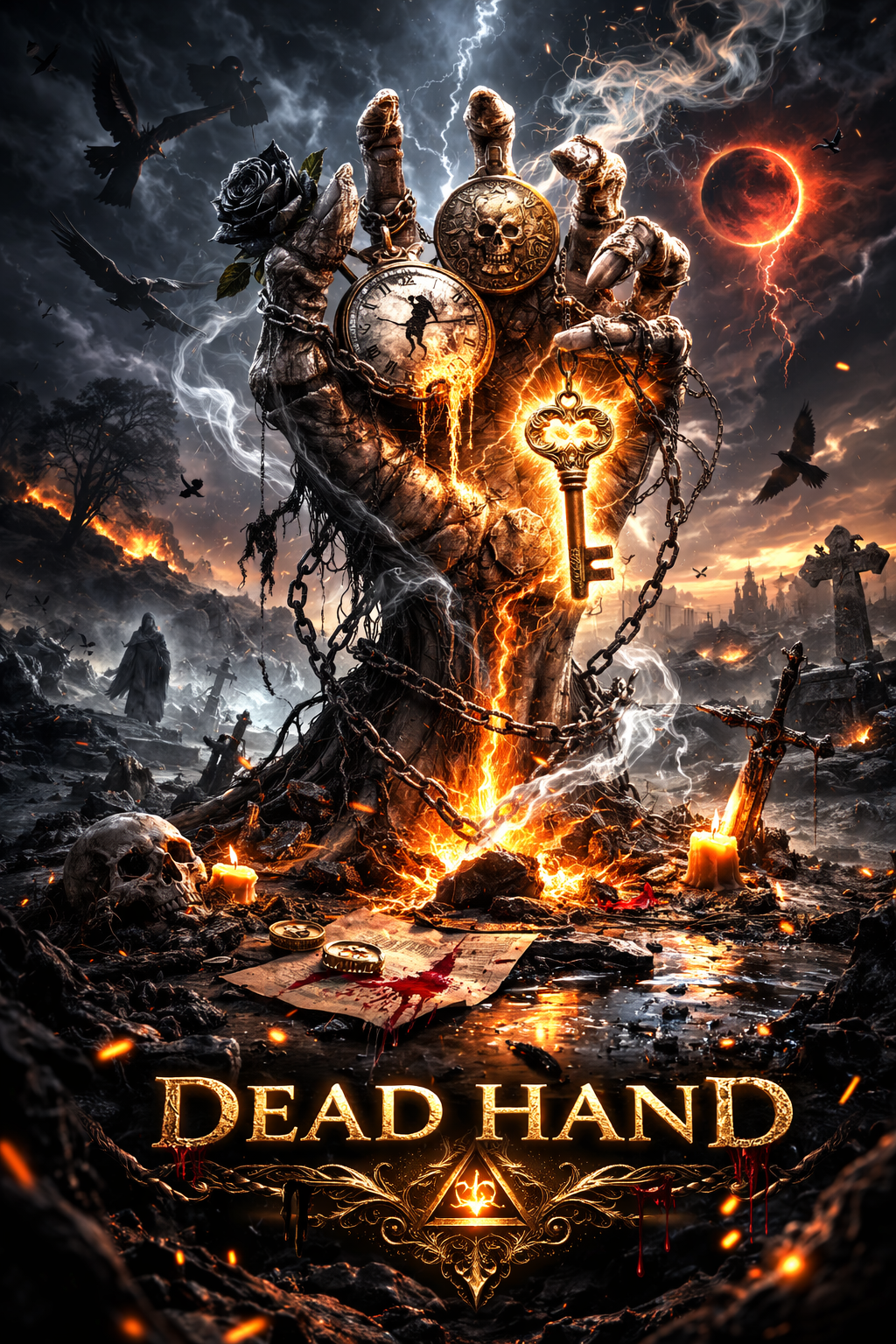 ✋💀 DEAD HAND 
NFT item #001
Time stops.
Empires fall.
Names fade.
But something always remains bene…