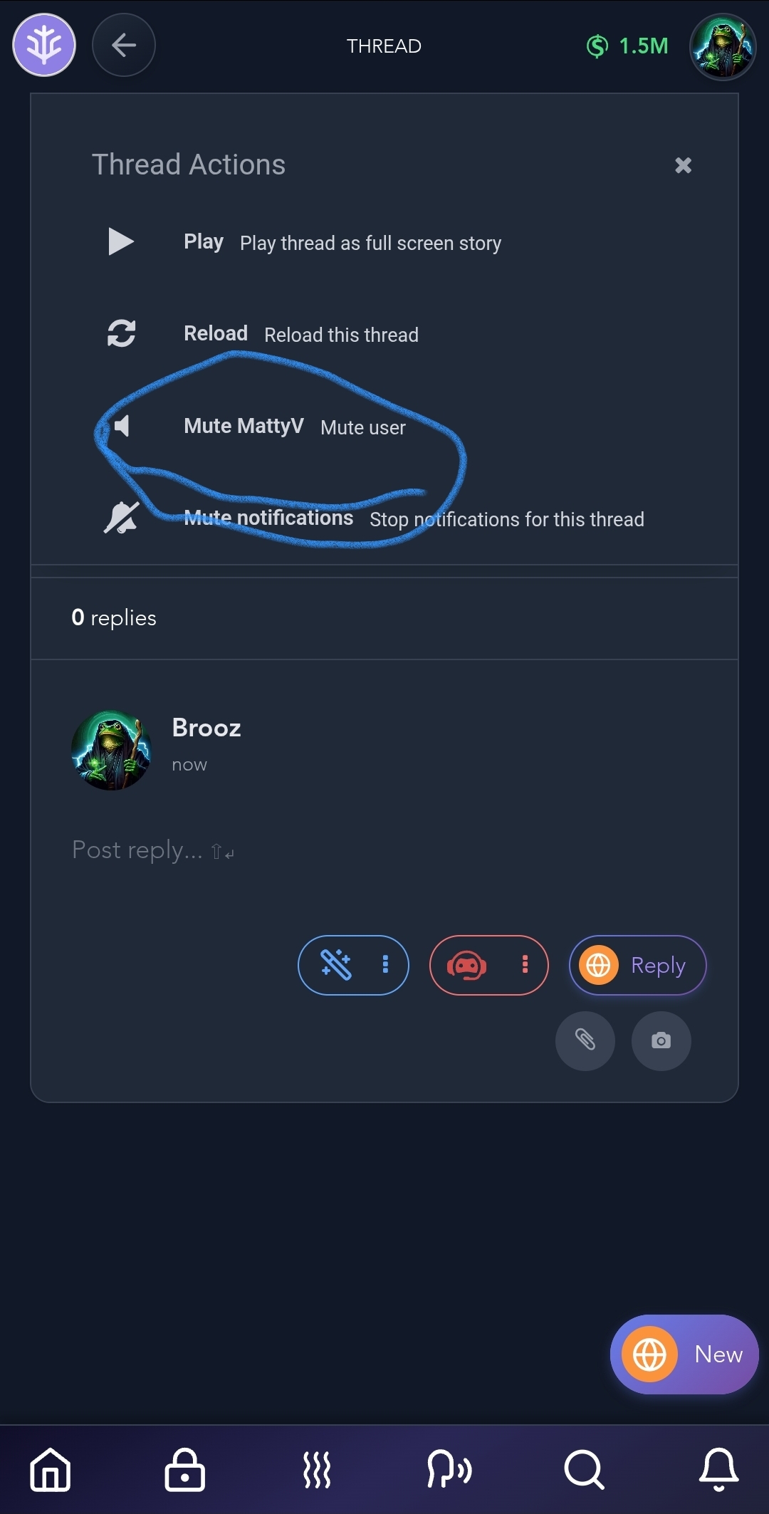 then click mute user