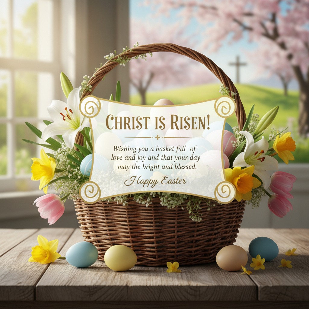 !nb  Christ is Risen!

Wishing you a basket full of love and joy and that your day may be bright an…