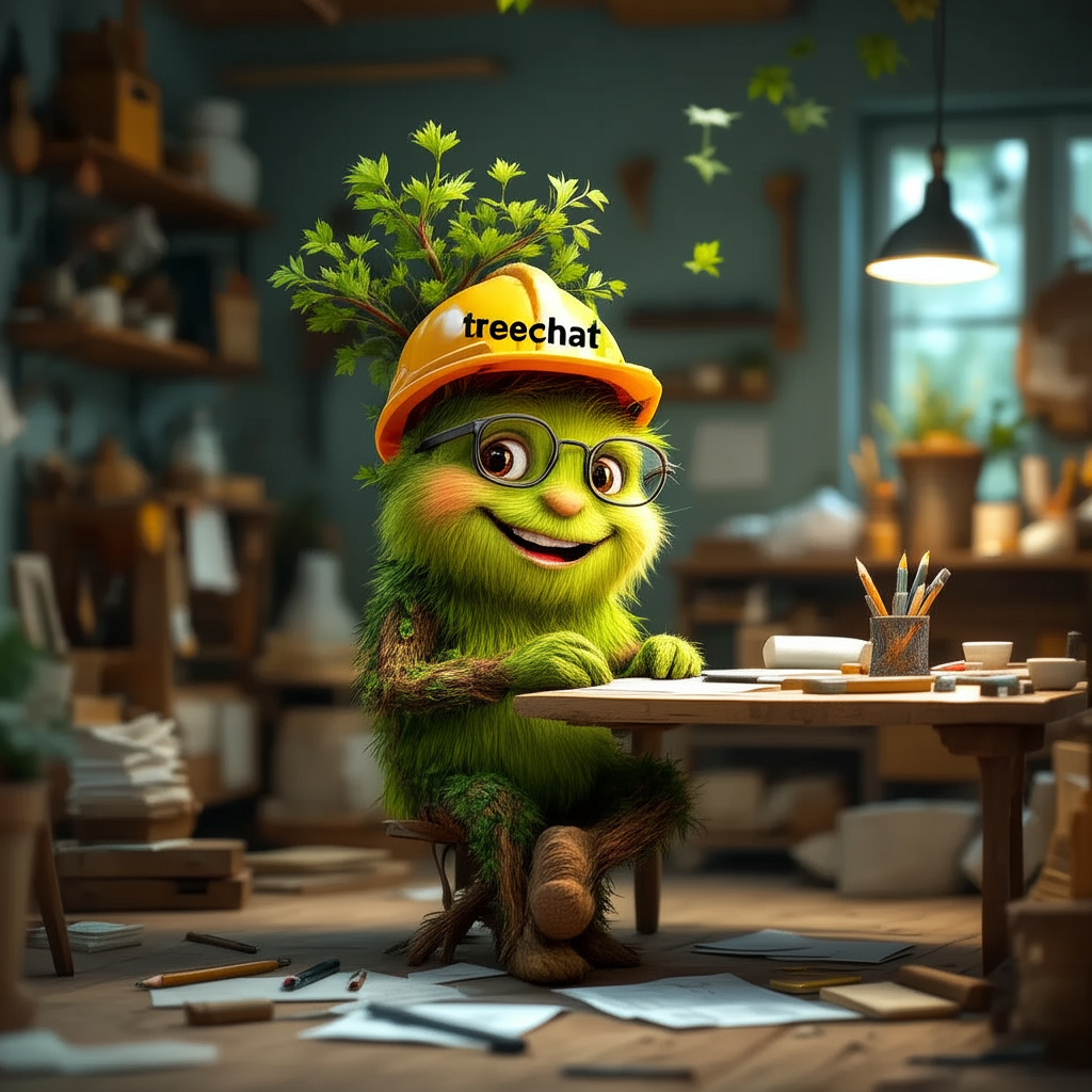 !edit write "treechat" on his helmet