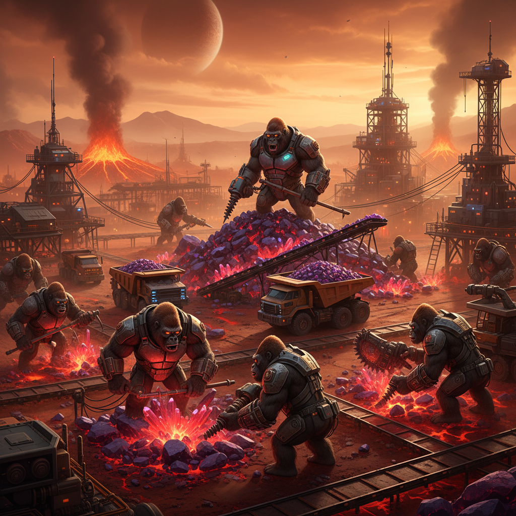 !nb improve the above image, include a pic of the mining gorilas.