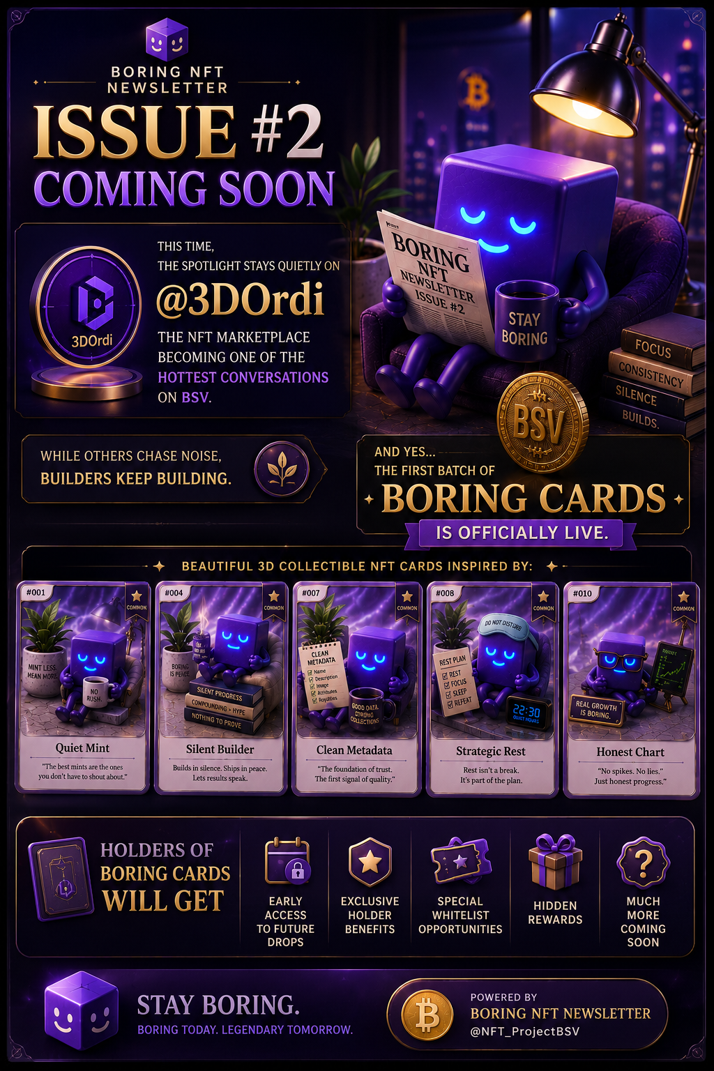 BORING NFT Newsletter — Issue #2 coming soon. 🟣
This time, the spotlight stays quietly on @3dordi —…