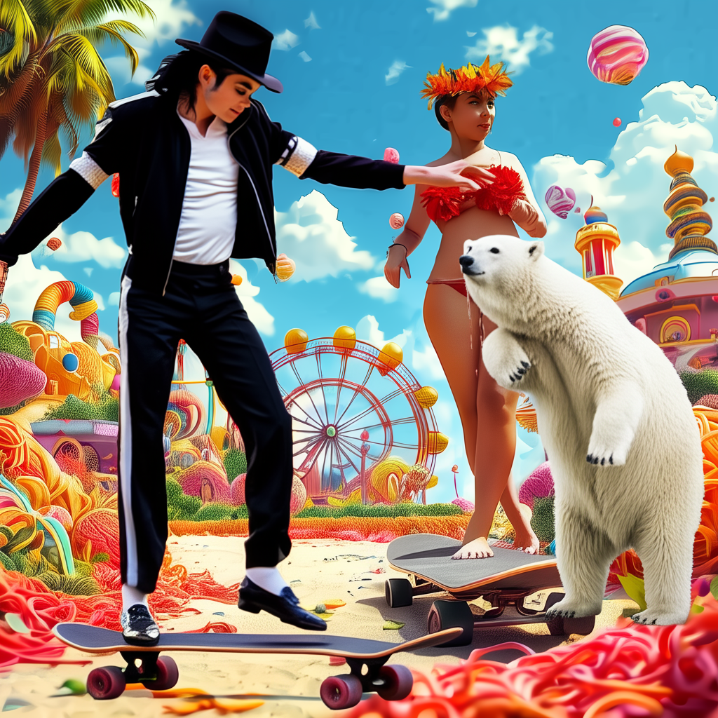 !edit insert a sweating polar bear.
