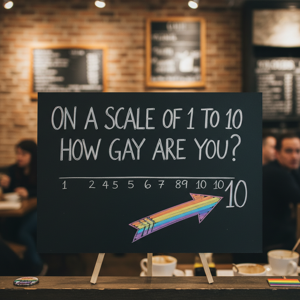 On a scale of 1 to 10 how gay are you? !nb