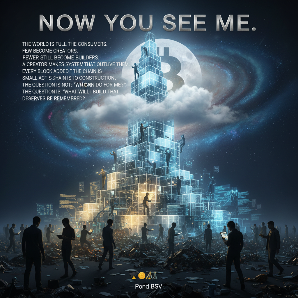 Now You See Me.
The world is full of consumers.
Few become creators.
Fewer still become builders.
A…