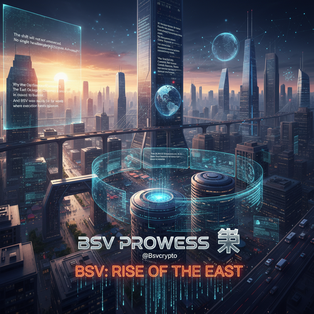 [[BSV PROWESS]] @Bsvcrypto 

BSV: RISE OF THE EAST
The shift will not be announced.
There will be n…