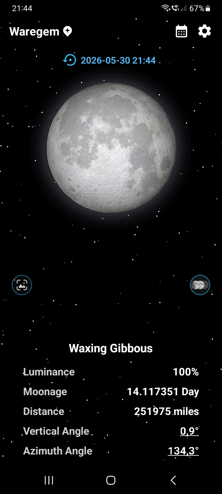 Tonight full moon.