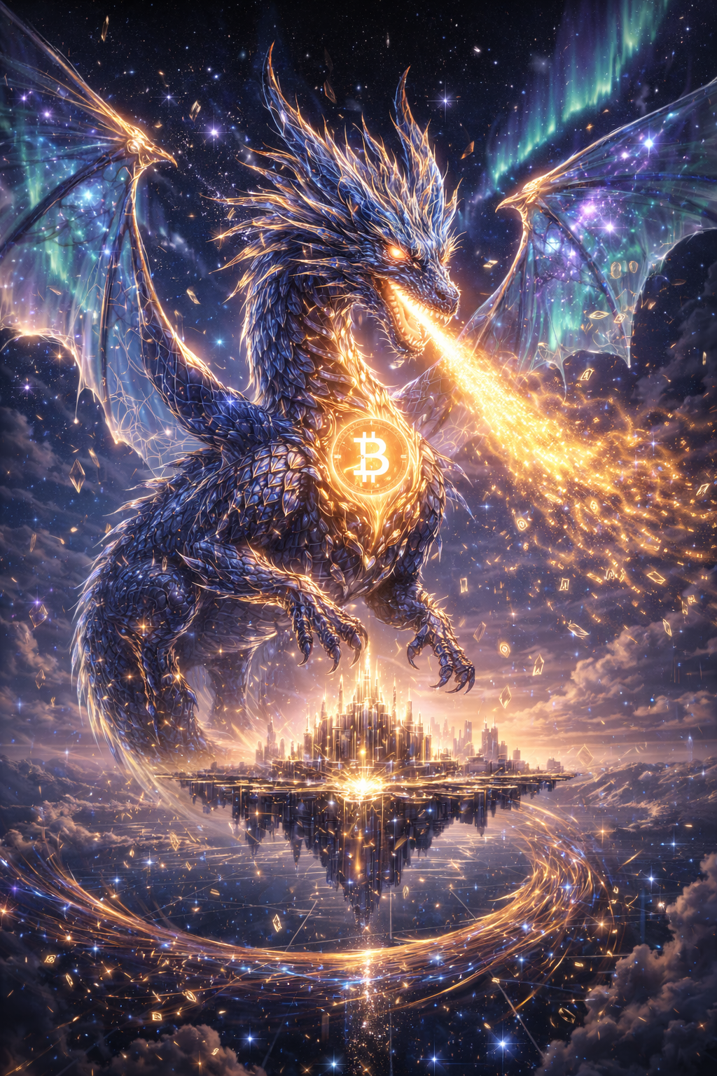 🐉🔥 1/1 NFT LIVE
BSV DRAGON X — THE CELESTIAL FLAME
Sapphire scales.
Golden circuitry.
A blazing BSV…