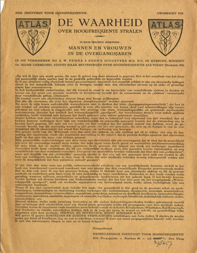 NEDERLANDSCH INSTITUUT VOOR HOOGFREQUENTIE
(Founded 1931) The Dutch school of high frequency 

THE …
