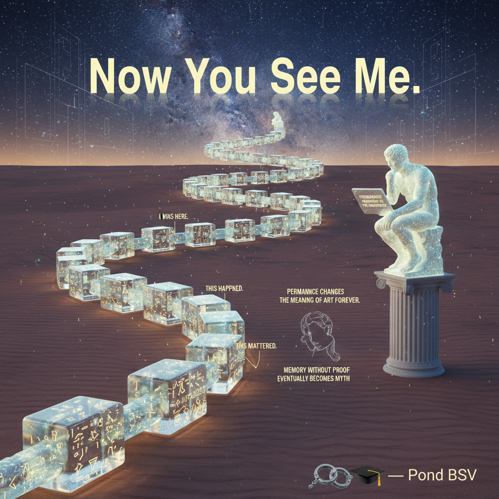 Now You See Me.
A blockchain is more than technology.
It is a timestamp machine for civilization.
E…