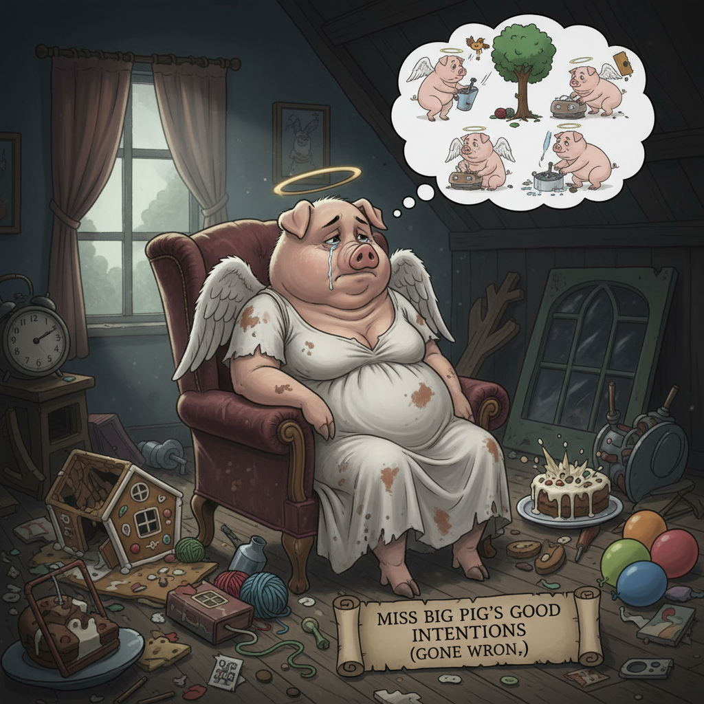 Miss Big Pig has been doing some soul searching and she realizes she is no angel,  she always had g…