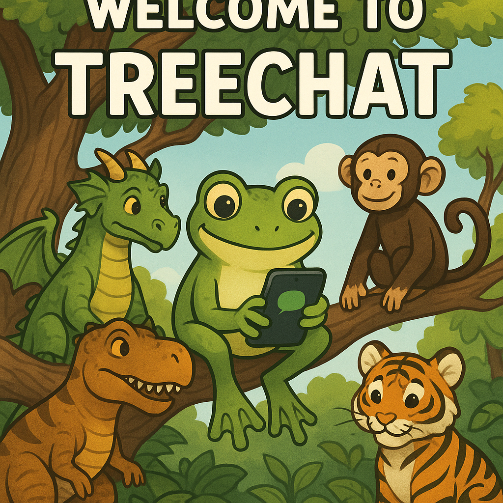 Welcome to Treechat 🌳 📱 🐸 🐉 🦖 🐵 🐯 !gpt4o