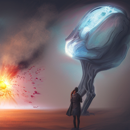 !sd2 concepts exploding out of a human mind, artstation