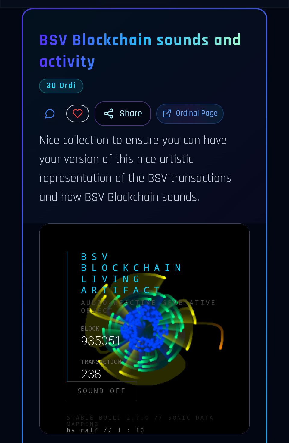 Do you want to see the activity of Bitcoin BSB and hear 🙉 the sound of our favourite BSV Blockchain…