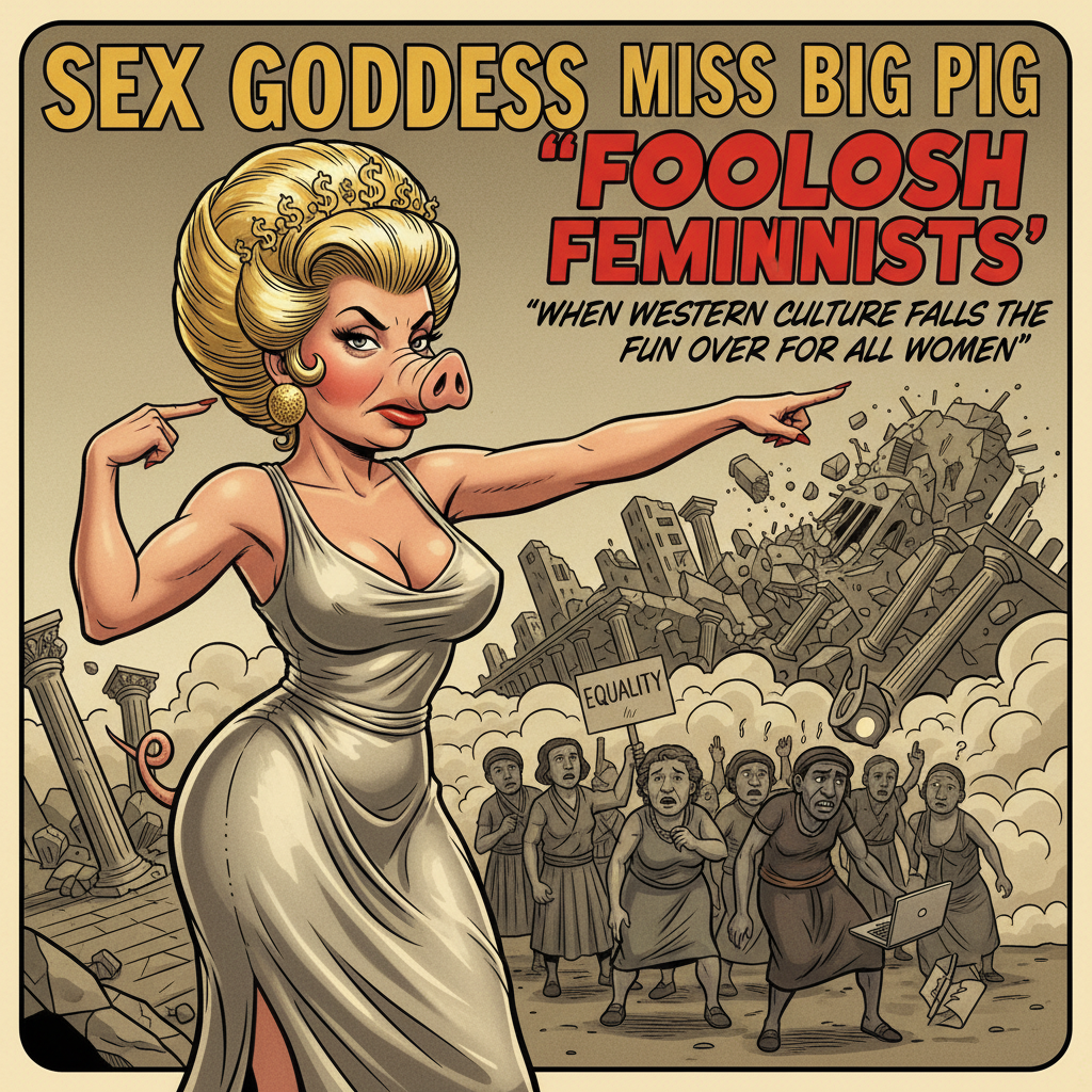 Sex goddess Miss big pig: Foolish feminists,  when western culture falls the fun is over for the al…