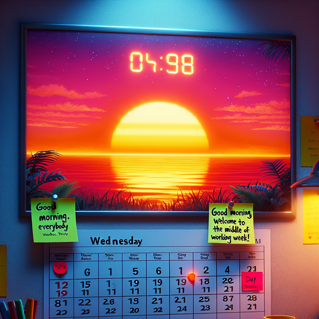 Good morning everybody. Welcome to the middle of the working week!!dalle