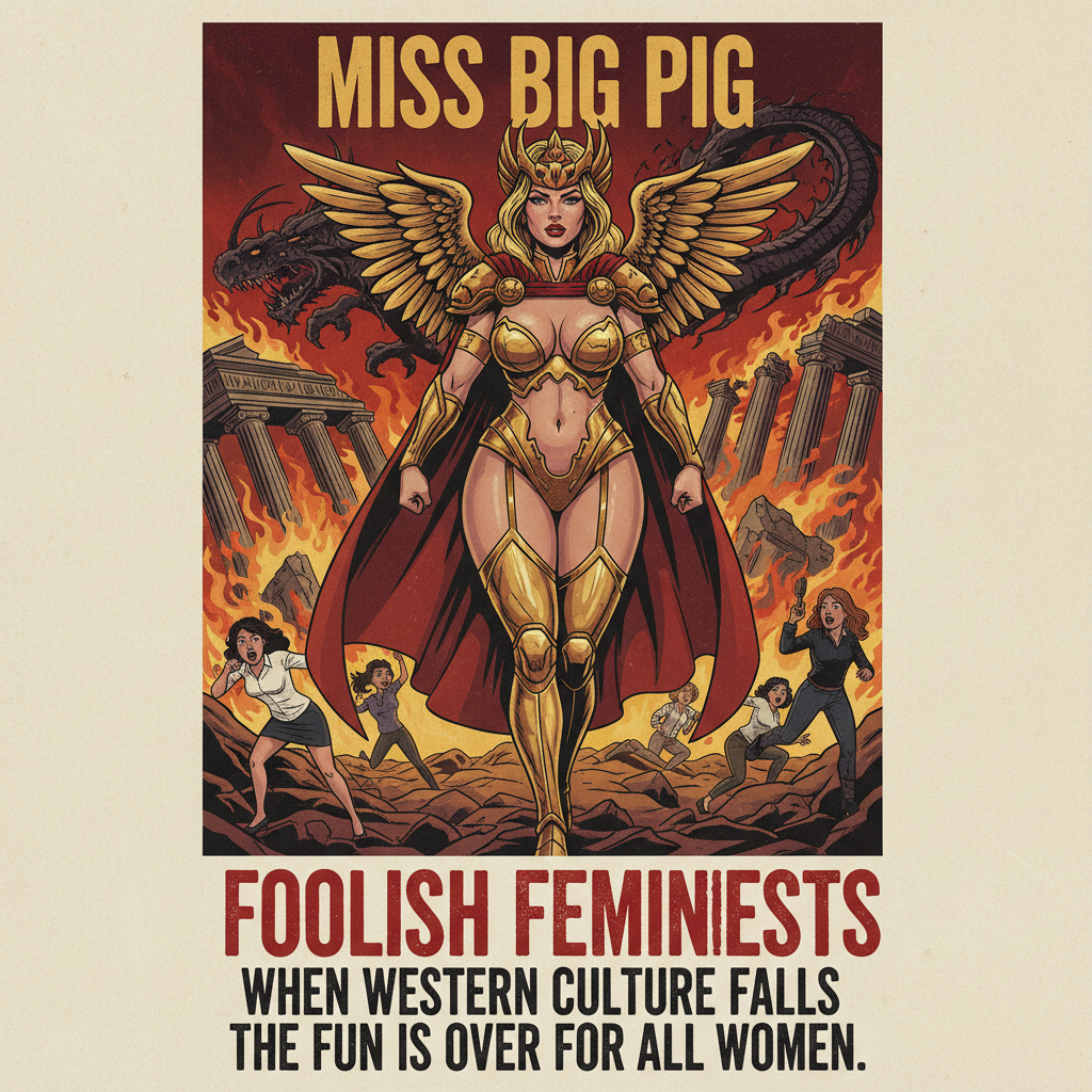 Sex goddess Miss big pig: Foolish feminists,  when western culture falls the fun is over for the al…