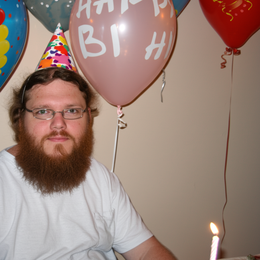 !edit make this person look like on his birthday party