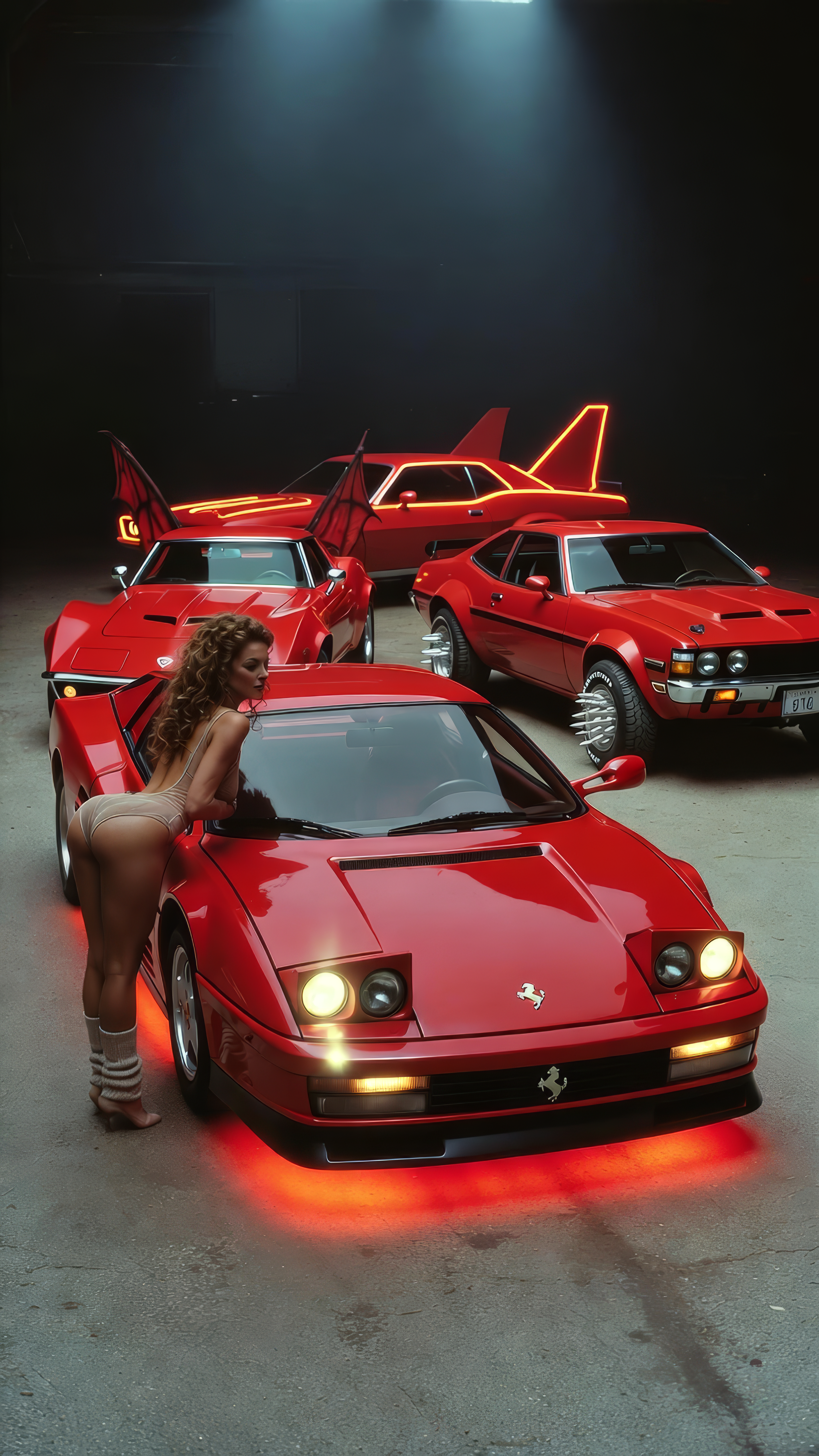 🔺️🔥 🟥 Get yer red hots! 🟥 🔥🔺️
Pure attitude in a garage full of fire.
That front Testarossa’s got the…
